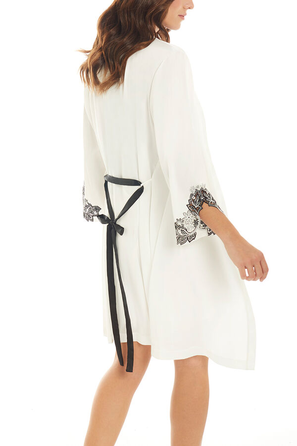 Ivette Bridal Bata corta de crepe serenity marfil