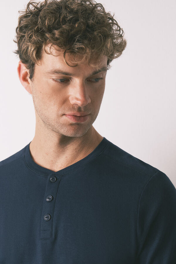 Women'secret Pijama de cuadros para hombre 100% algodón azul