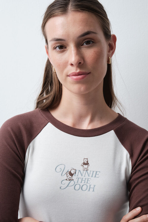Women'secret Pijama larga de algod&oacute;n Winnie The Pooh caf&eacute;