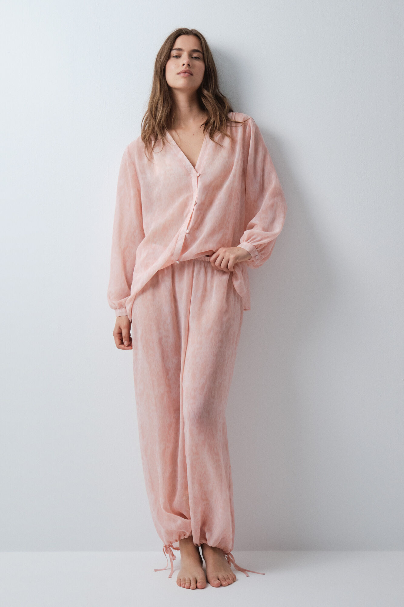 Women'secret Pijama larga pantal&oacute;n abullonado