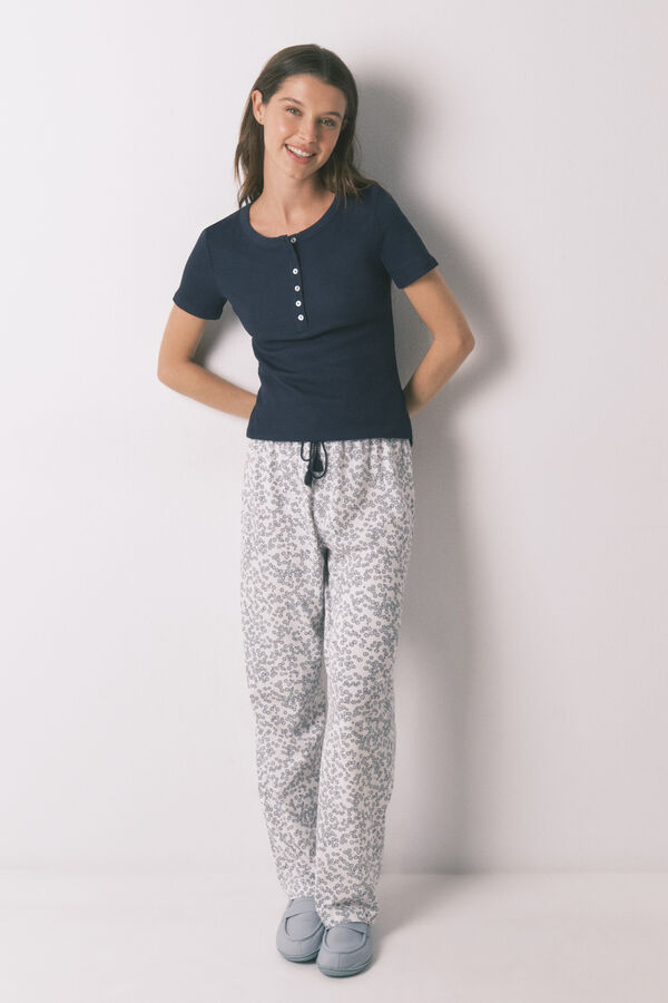 Women'secret Playera manga corta de algod&oacute;n azul azul