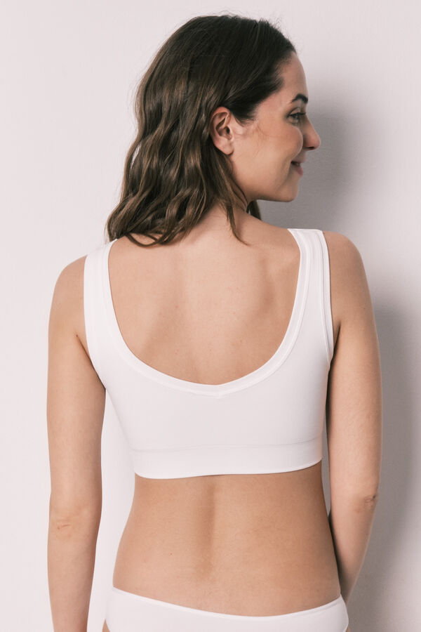 Women'secret COZY Top sin costuras blanco  blanco