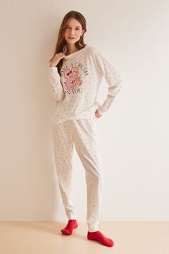 Womensecret Pijama 100% algodón Osos Cariñosos blanco