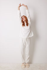 Womensecret Pijama larga terciopelo suave blanca blanco