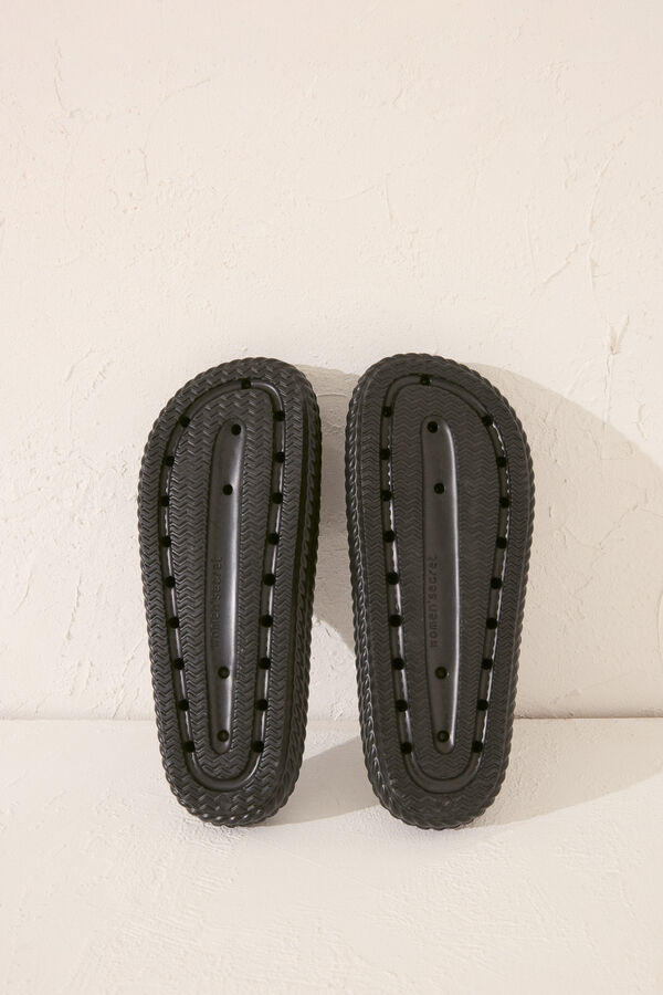 Womensecret Chanclas de plataforma negras negro