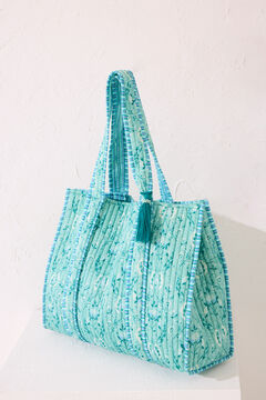 Womensecret Bolsa guateada print flores y rayas estampado