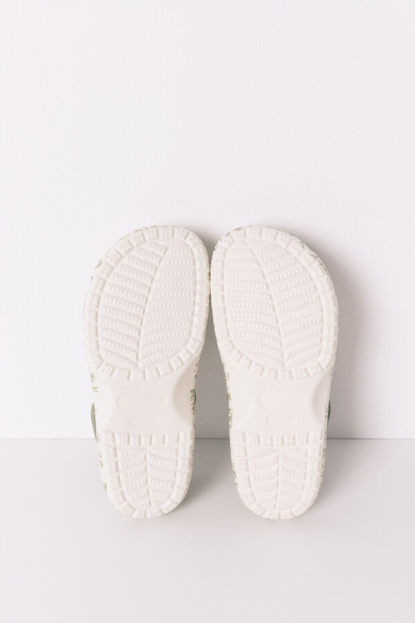 Womensecret Pantuflas para casa de flores verdes estampado