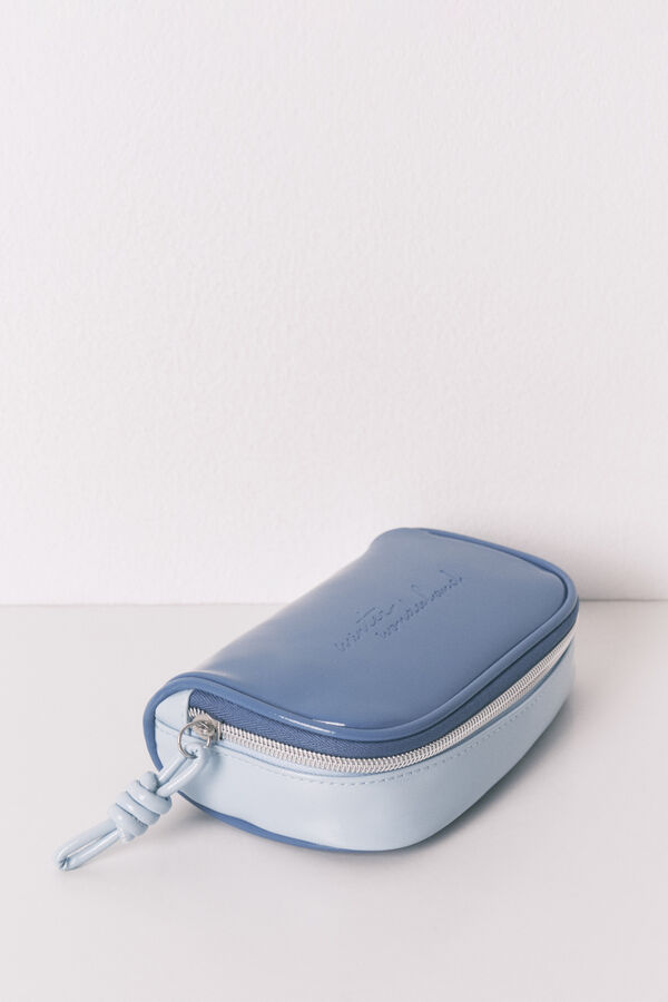 Women'secret Pequeño neceser de piel azul azul