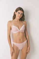 Women'secret Brasier triangular de algodón rosa CHARMING rosa