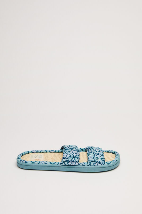 Womensecret Pantuflas tiras fruncidas estampado