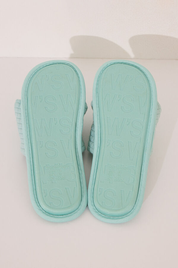 Womensecret Pantuflas para casa con relleno azules azul
