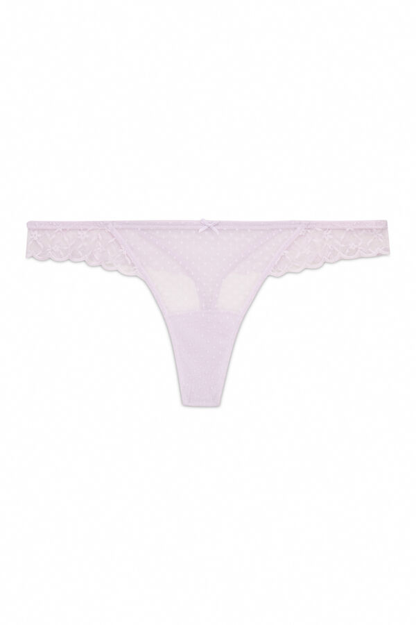 Women'secret Tanga de cintura de encaje lila morado/lila