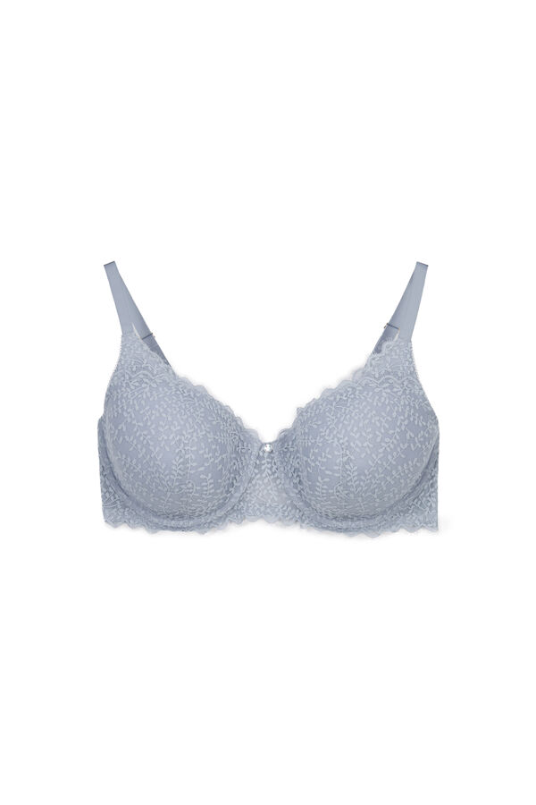 Women'secret Brasier balconette con relleno de encaje azul BEAUTIFUL azul