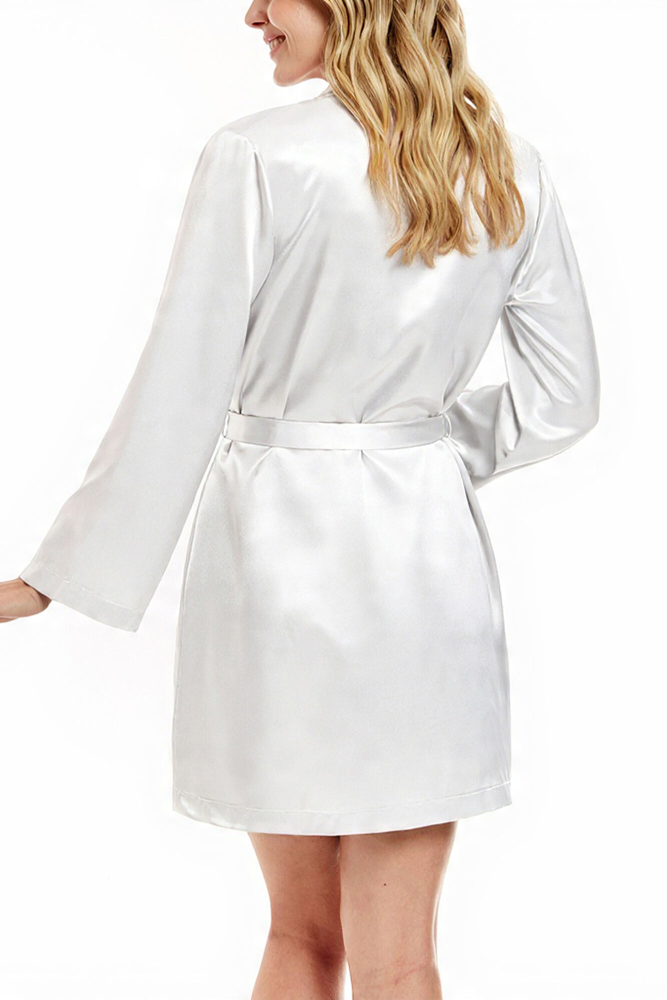 Ivette Bridal Bata corta b&aacute;sica de sat&eacute;n