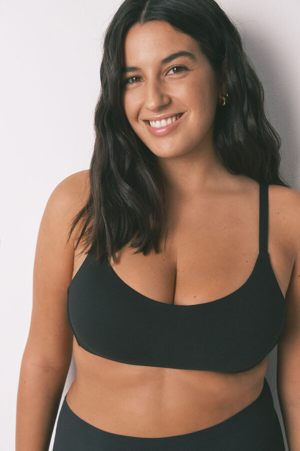 Women'secret Top brasier de algodón negro negro