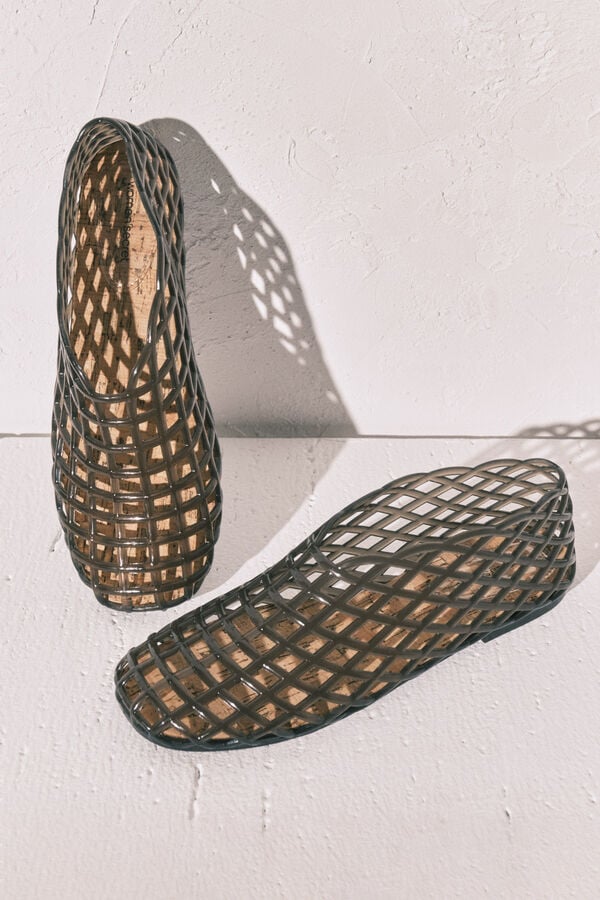 Women'secret Sandalias jelly efecto red negras negro