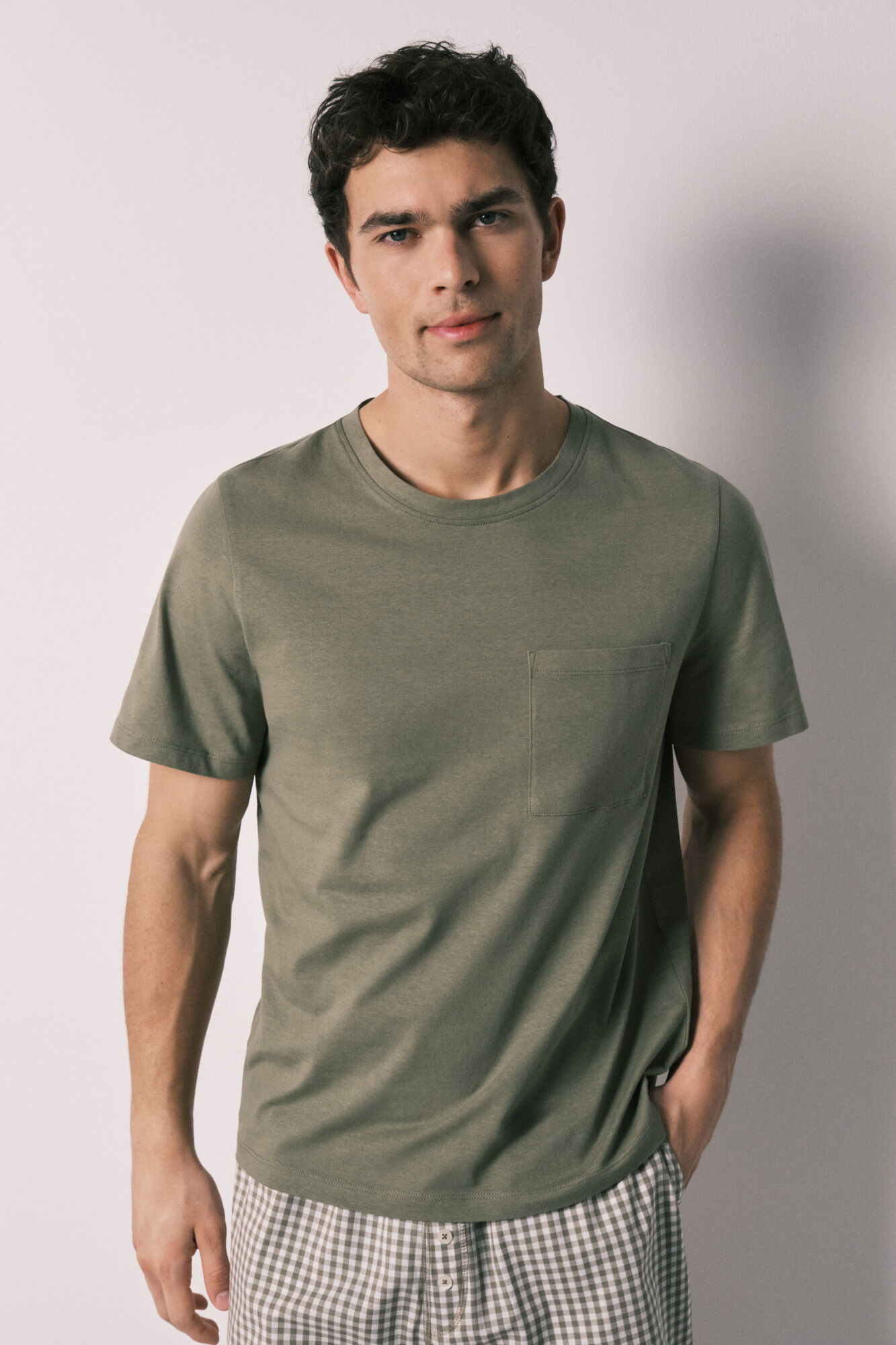Women'secret Pijama corta de hombre de algod&oacute;n a cuadros