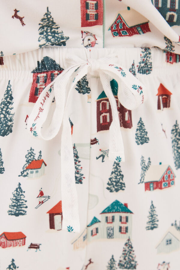 Womensecret Pijama camisera Navidad blanco