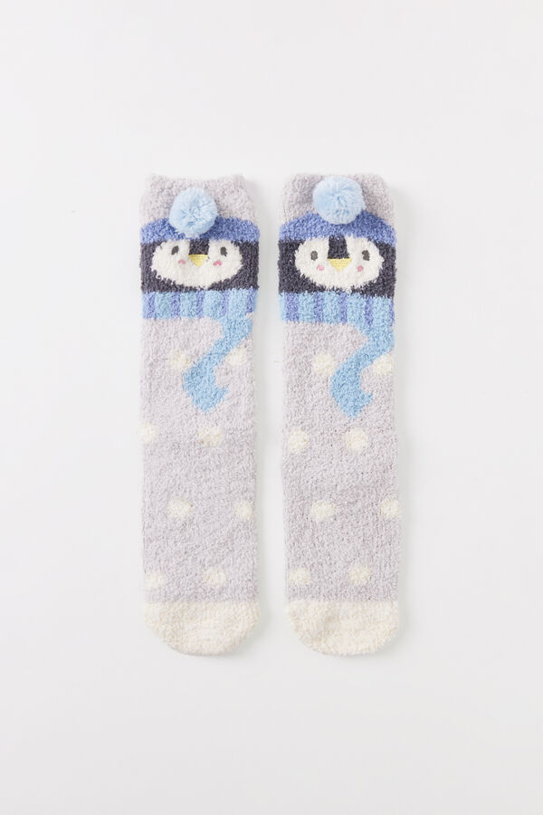 Womensecret Calcetines pelo pingüino  gris