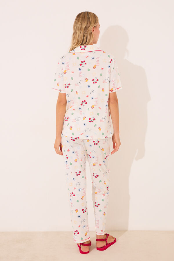 Womensecret Pijama camisera 100% algodón color marfil marfil