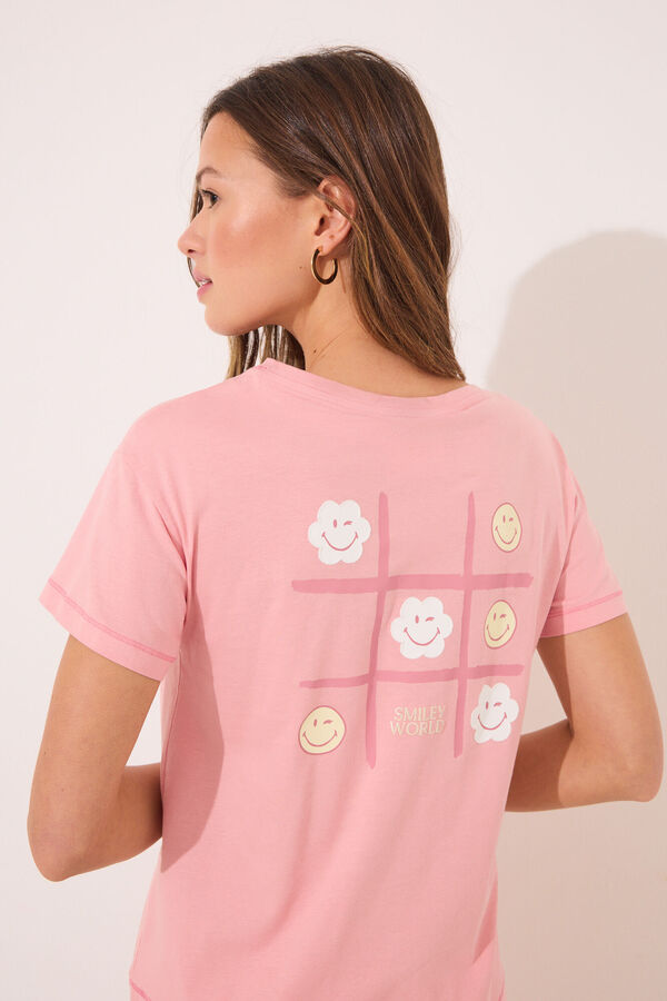 Womensecret Pijama Smiley rosa 100% algodón  rosa