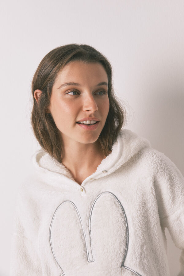 Women'secret Pijama larga de forro polar con estampado animal de Miffy azul