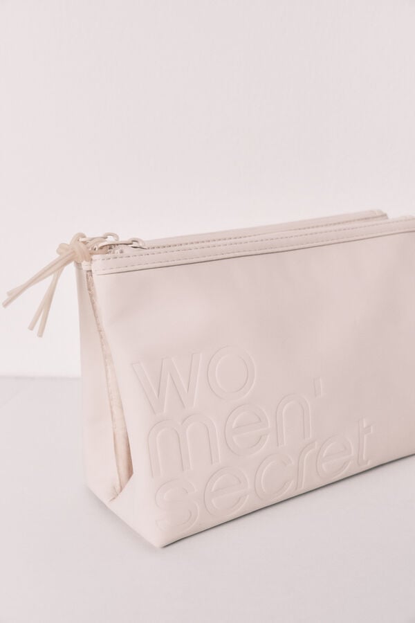 Women'secret Neceser mediano cartera doble blanco marfil