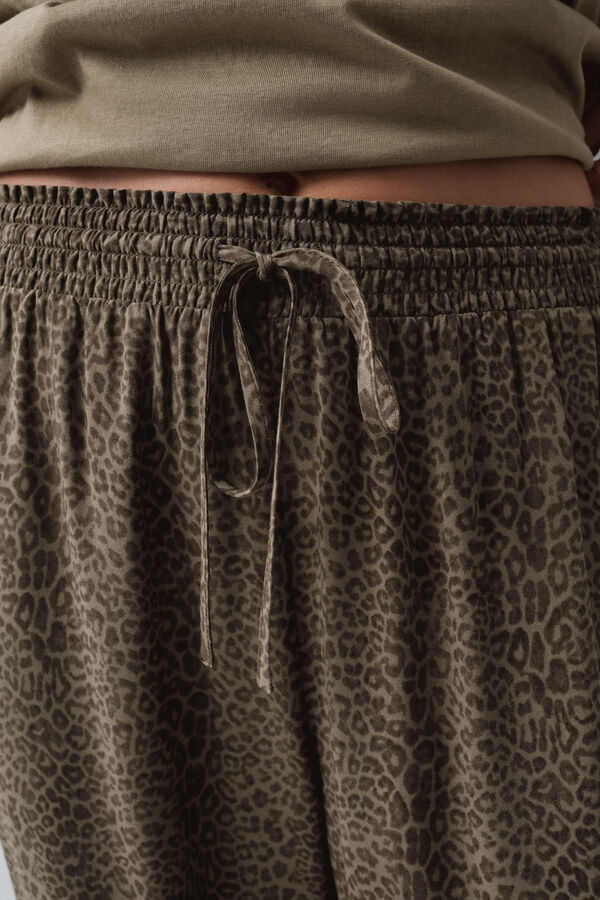 Women'secret Pantal&oacute;n largo con estampado animal estampado