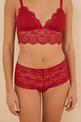 Womensecret Panty brasileño ancho encaje rojo rojo