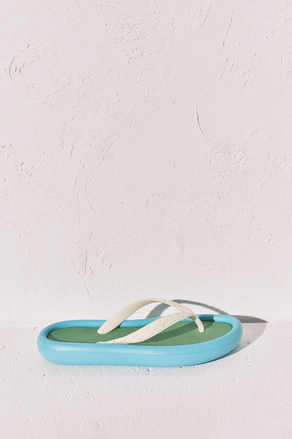 Women'secret Chanclas efecto bloques color azul