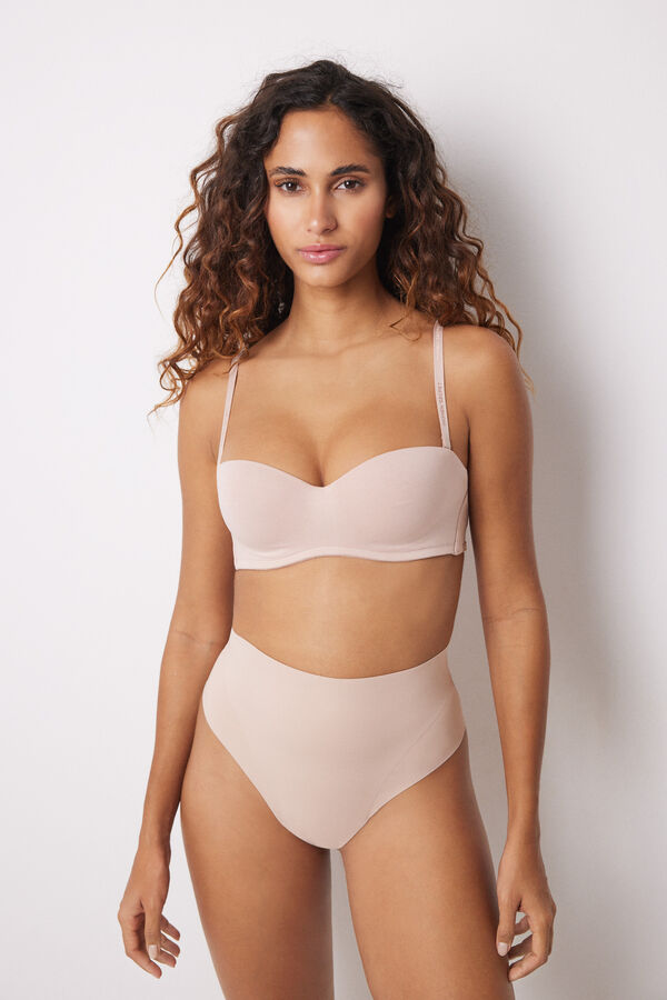 Womensecret Tanga alta reductora y push up nude nude
