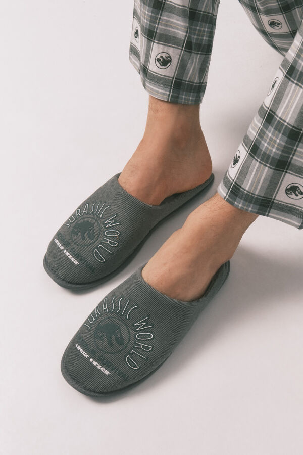 Women'secret Pantuflas para casa de hombre "Jurassic World" kaki
