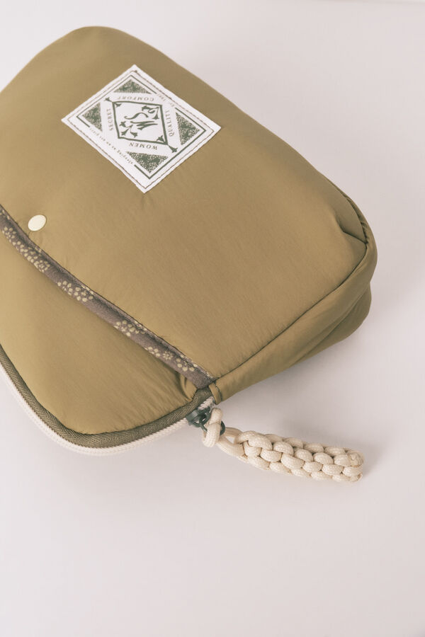 Women'secret Neceser mediano de flores verde vivo kaki