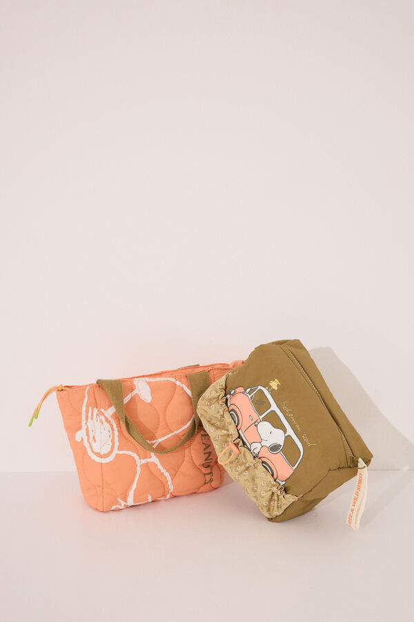 Womensecret Bolsa térmica de transporte de alimentos de nailon con relleno de Snoopy naranja