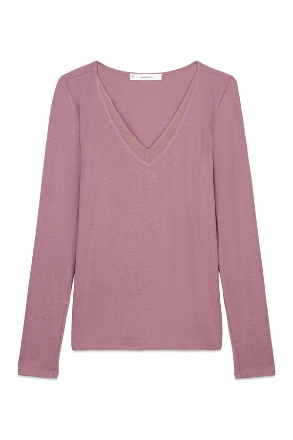 Women'secret Playera de tejido rosa súper suave rosa