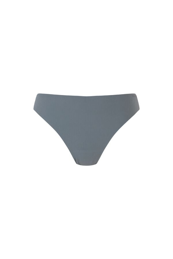 Women'secret Tanga microfibra acanalada verde verde