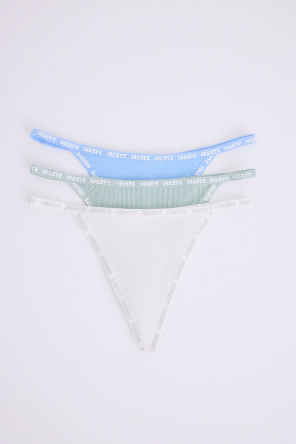 Womensecret Pack 3 tangas tira azul, verde, blanco blanco