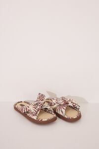 Womensecret Pantuflas para casa de rafia tropical verde