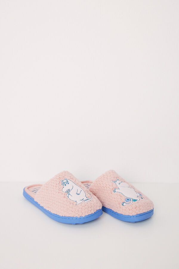 Womensecret Pantufla casa textura rosa Moomin rosa