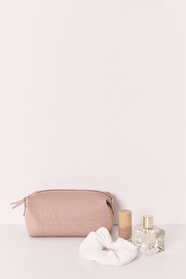 Women'secret Neceser peque&ntilde;o de goma marr&oacute;n nude