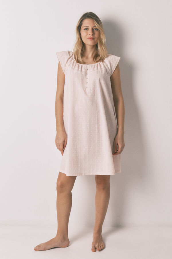 Women'secret Camis&oacute;n largo maternity de algod&oacute;n rosa naranja