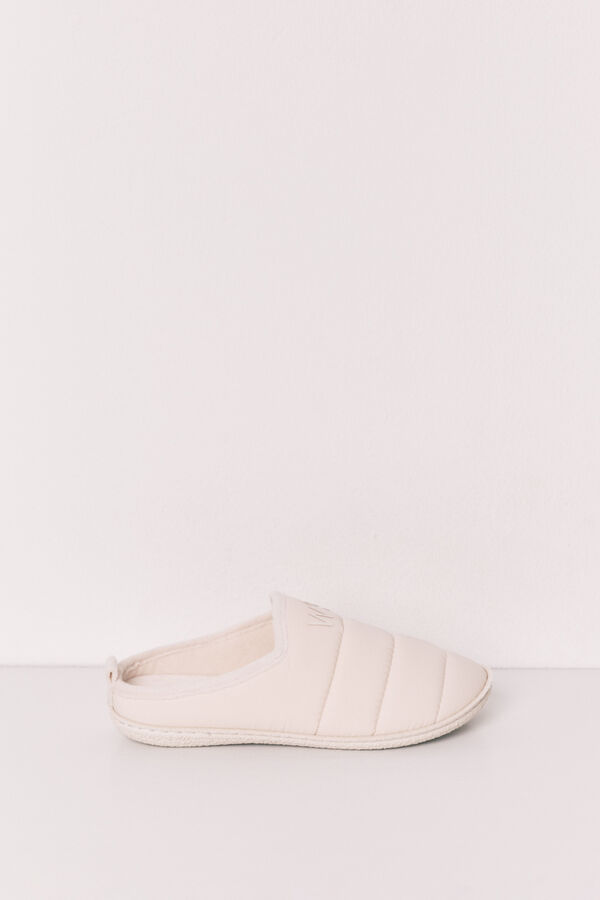 Women'secret Pantuflas acolchadas blancas marfil