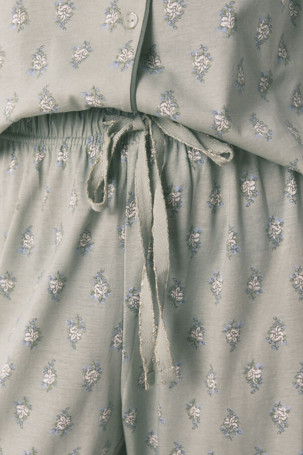 Women'secret Pijama largo camisero algodón flores estampado