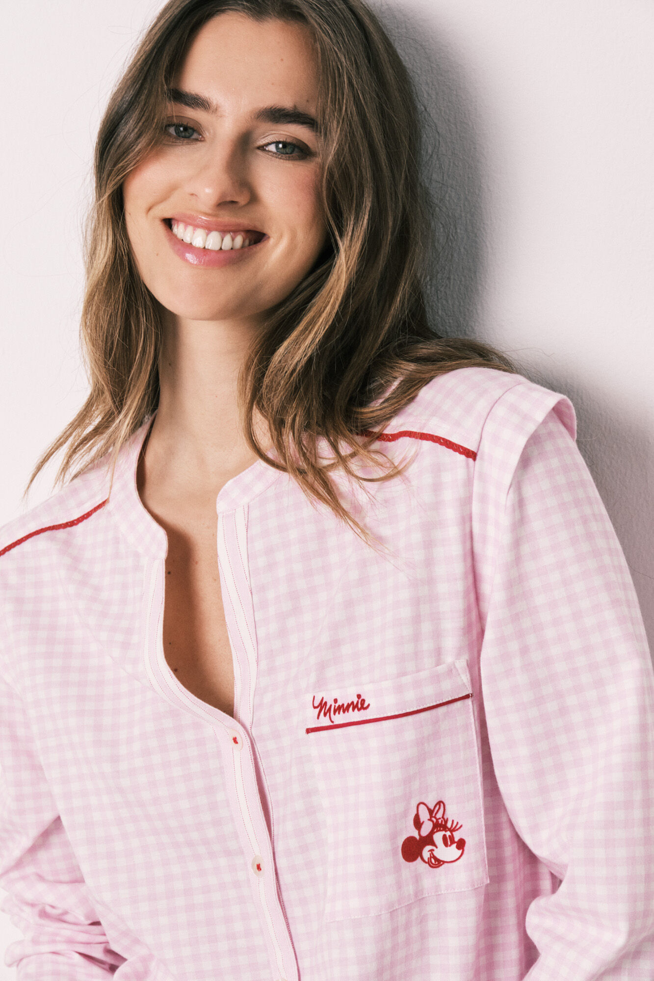 Women'secret Pijama larga cuello mao de algod&oacute;n