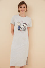 Womensecret Camisón 100% algodón Snoopy & Cía. gris