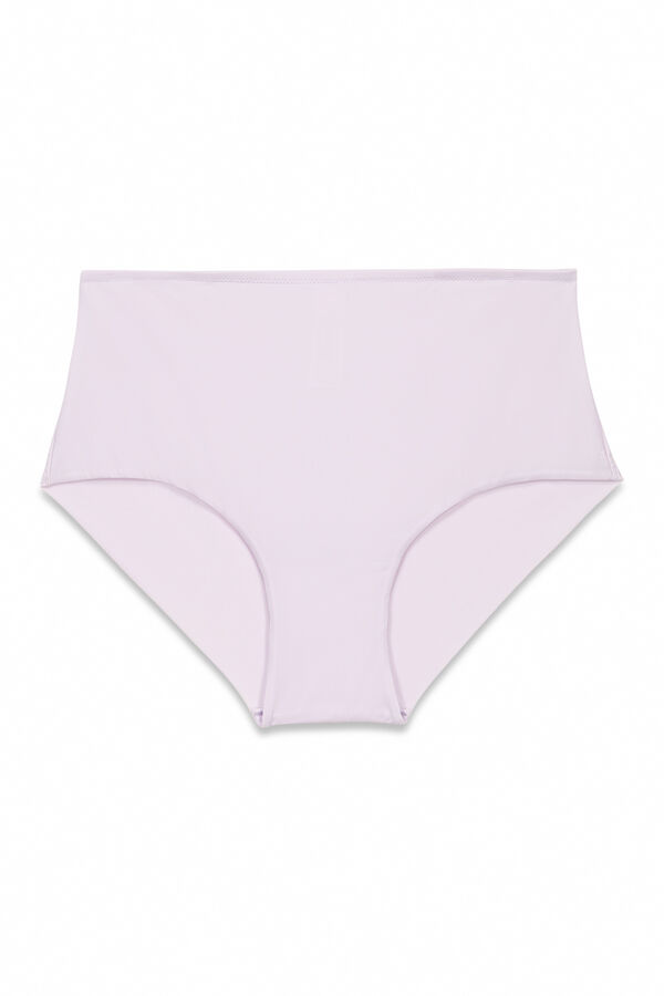 Women'secret Panty alta clásica de microfibra color lila morado/lila