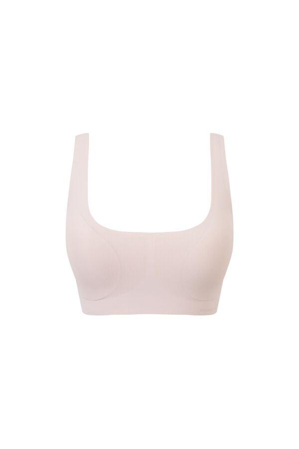 Women'secret Brasier top foam microfibra acanalado nude naranja