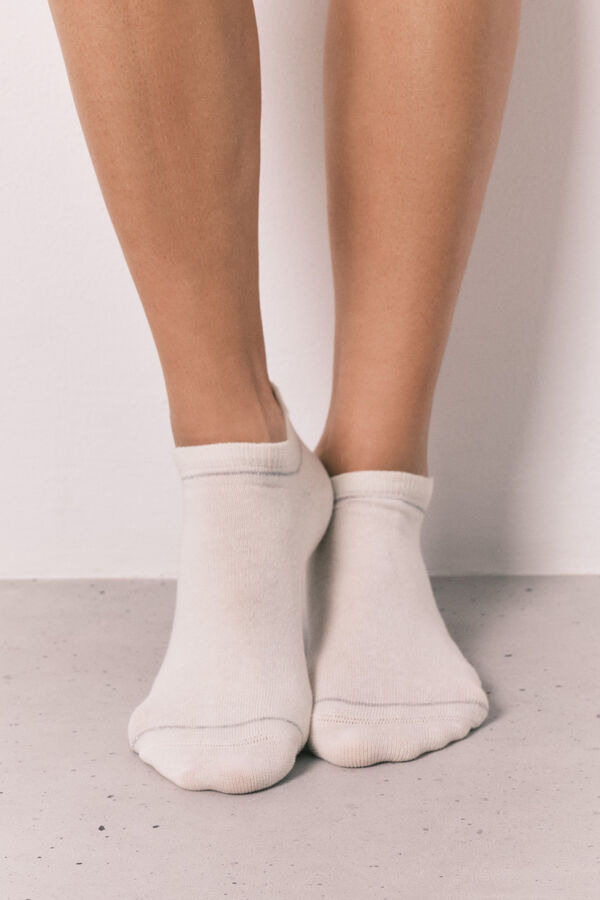 Women'secret Pack de 3 calcetines cortos deportivos blancos blanco