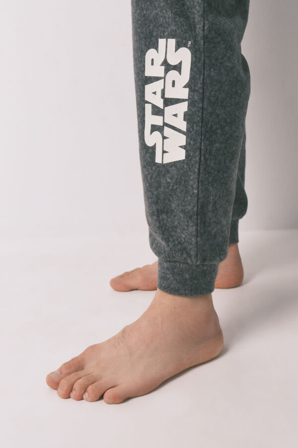 Women'secret Pijama larga de hombre gris Star Wars forro polar de forro polar gris