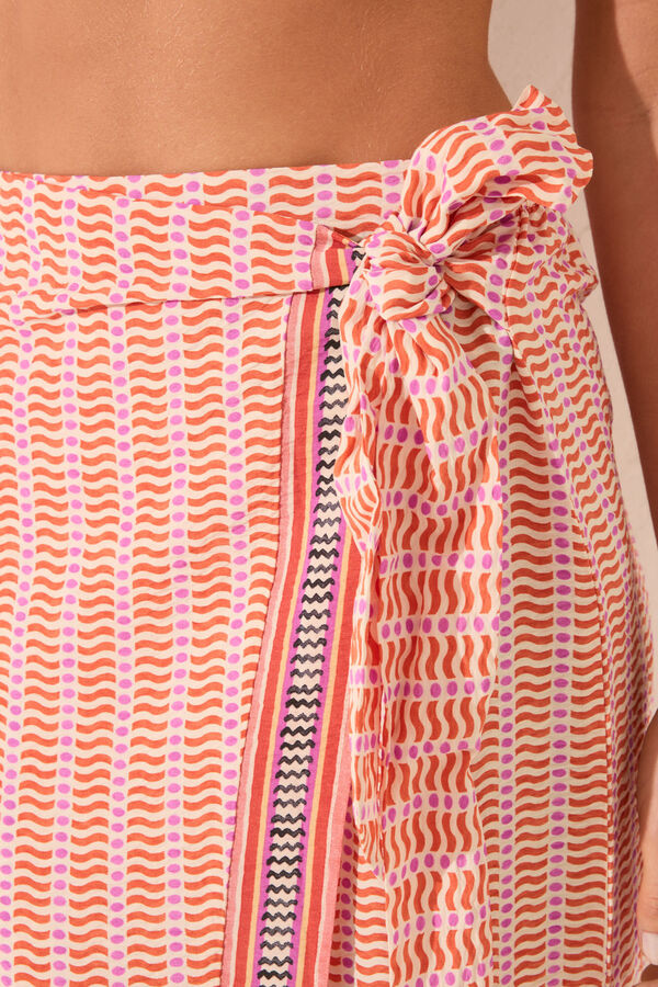 Womensecret Pareo midi con estampado geométrico estampado